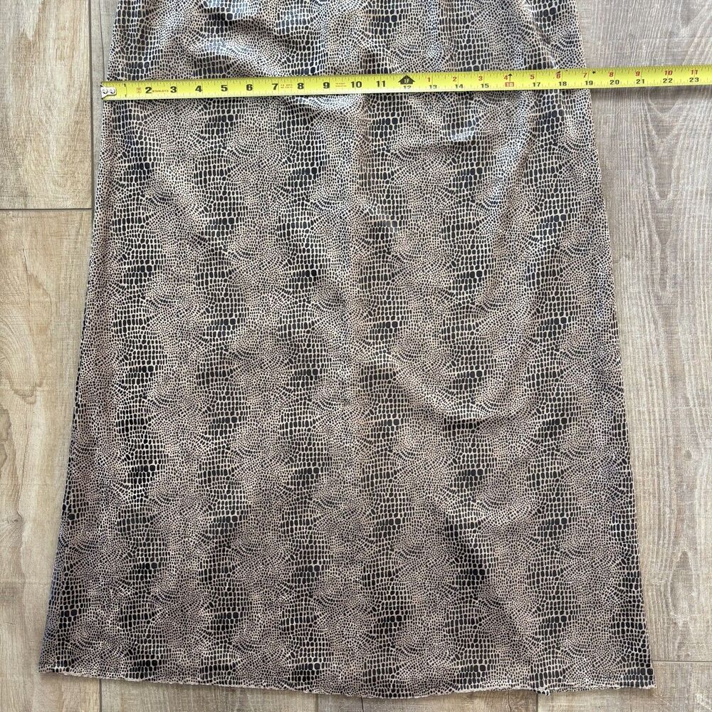 Vtg 90s Slip Dress Sz 4 Textured Velvet Snake Y2K Kennedy Mob Wife Chic Neutral - Picture 12 of 15